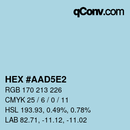 カラーコード: HEX #AAD5E2 | qconv.com
