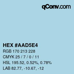 カラーコード: HEX #AAD5E4 | qconv.com