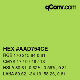 カラーコード: HEX #AAD754CE | qconv.com