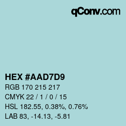 Color code: HEX #AAD7D9 | qconv.com