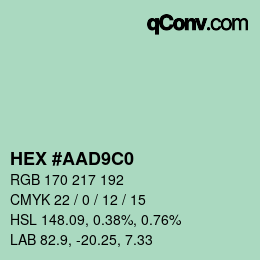 Color code: HEX #AAD9C0 | qconv.com