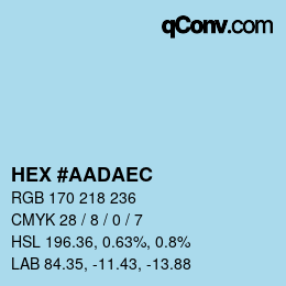 Color code: HEX #AADAEC | qconv.com