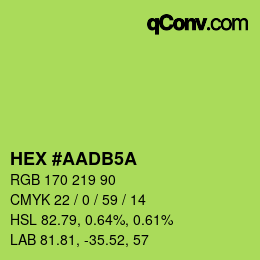 Color code: HEX #AADB5A | qconv.com