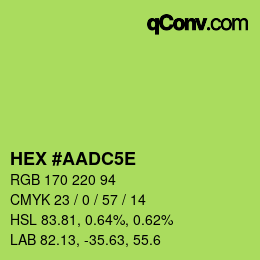 Color code: HEX #AADC5E | qconv.com
