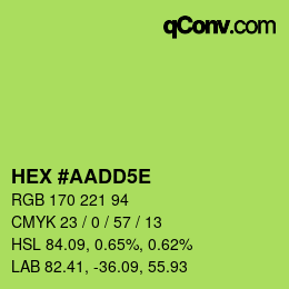 カラーコード: HEX #AADD5E | qconv.com