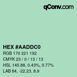 Color code: HEX #AADDC0 | qconv.com