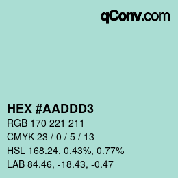 Color code: HEX #AADDD3 | qconv.com