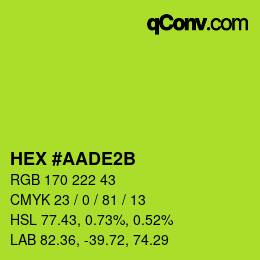 Color code: HEX #AADE2B | qconv.com