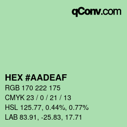 Color code: HEX #AADEAF | qconv.com