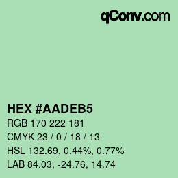 Color code: HEX #AADEB5 | qconv.com