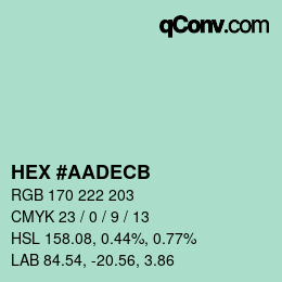 Color code: HEX #AADECB | qconv.com