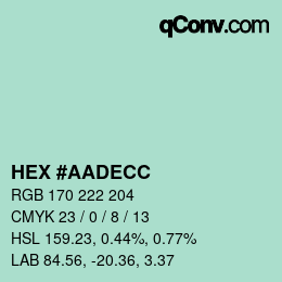 Color code: HEX #AADECC | qconv.com