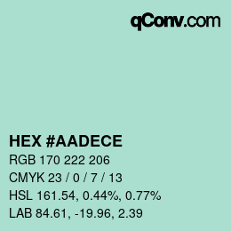 Color code: HEX #AADECE | qconv.com