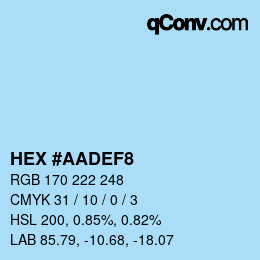 Color code: HEX #AADEF8 | qconv.com