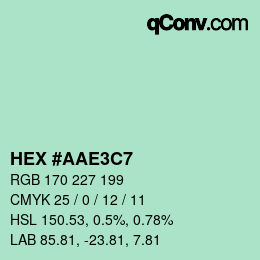 Color code: HEX #AAE3C7 | qconv.com