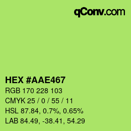 Color code: HEX #AAE467 | qconv.com