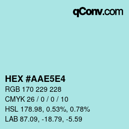 Color code: HEX #AAE5E4 | qconv.com