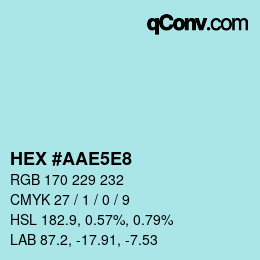 カラーコード: HEX #AAE5E8 | qconv.com
