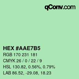 Color code: HEX #AAE7B5 | qconv.com