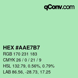 Color code: HEX #AAE7B7 | qconv.com