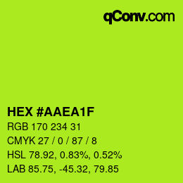 颜色代码: HEX #AAEA1F | qconv.com