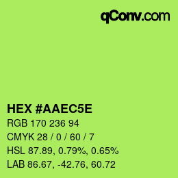 Color code: HEX #AAEC5E | qconv.com