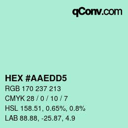 カラーコード: HEX #AAEDD5 | qconv.com