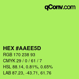 カラーコード: HEX #AAEE5D | qconv.com