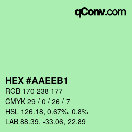 颜色代码: HEX #AAEEB1 | qconv.com
