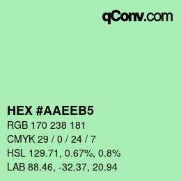 颜色代码: HEX #AAEEB5 | qconv.com
