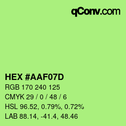 カラーコード: HEX #AAF07D | qconv.com