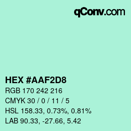 カラーコード: HEX #AAF2D8 | qconv.com