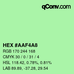 カラーコード: HEX #AAF4A8 | qconv.com