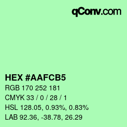 Color code: HEX #AAFCB5 | qconv.com