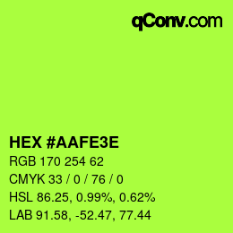 Color code: HEX #AAFE3E | qconv.com