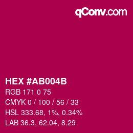 Color code: HEX #AB004B | qconv.com