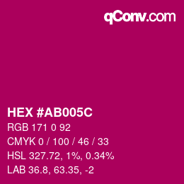 Color code: HEX #AB005C | qconv.com