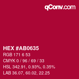 Color code: HEX #AB0635 | qconv.com
