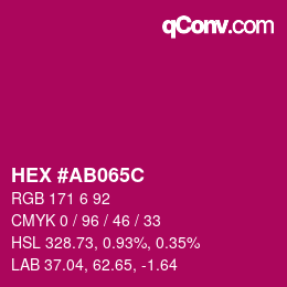 Color code: HEX #AB065C | qconv.com