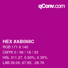 Color code: HEX #AB068C | qconv.com