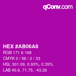Color code: HEX #AB06A8 | qconv.com