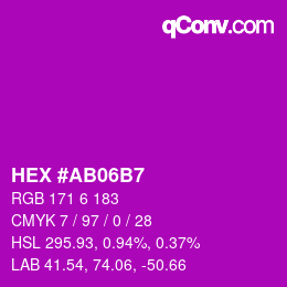 颜色代码: HEX #AB06B7 | qconv.com