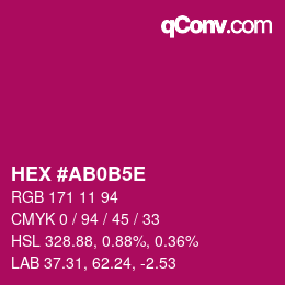 Código de color: HEX #AB0B5E | qconv.com