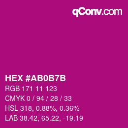 カラーコード: HEX #AB0B7B | qconv.com