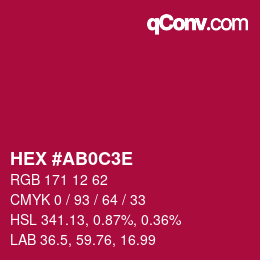 Color code: HEX #AB0C3E | qconv.com