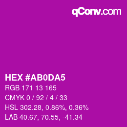 Color code: HEX #AB0DA5 | qconv.com