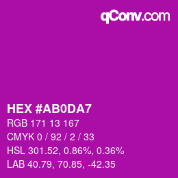 Color code: HEX #AB0DA7 | qconv.com