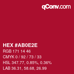 Color code: HEX #AB0E2E | qconv.com