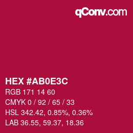 Color code: HEX #AB0E3C | qconv.com