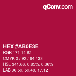 Color code: HEX #AB0E3E | qconv.com